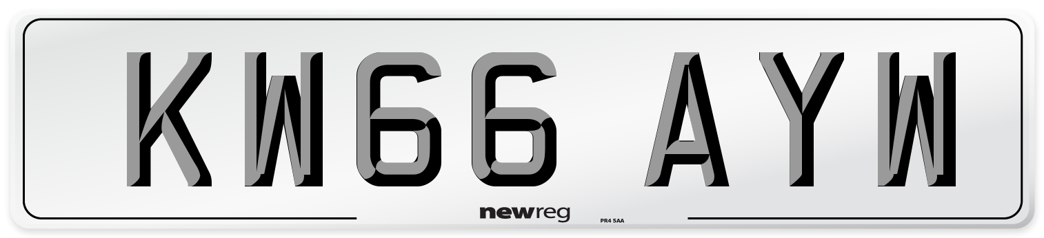 KW66 AYW Number Plate from New Reg